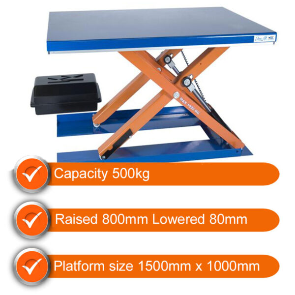 500kg low-profile lift table